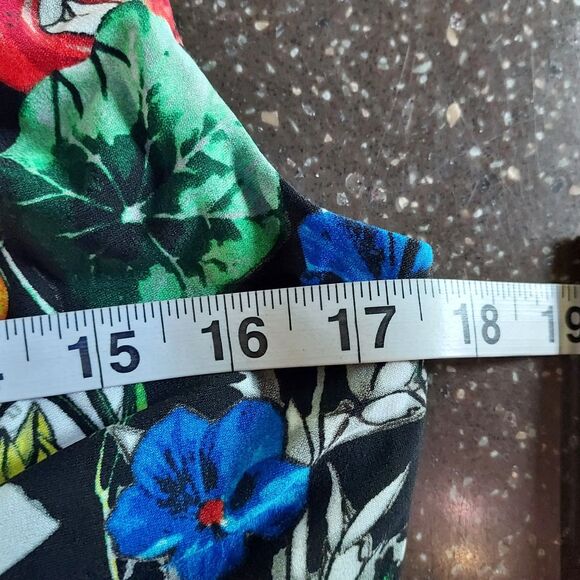 Ellen Tracy Dress Womens Size 8 Colorful Floral Sleeveless Pockets Stretch - Picture 9 of 11